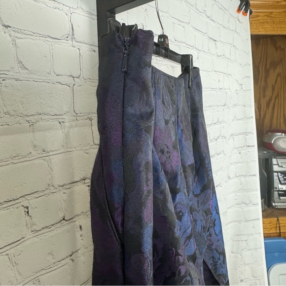 Talbots Dress Pants Satin Floral Lined Damask Whimsigoth Ankle Size 6 - Picture 7 of 7